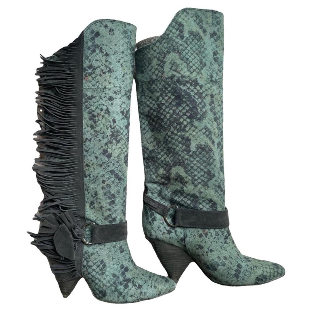 Isabel Marant Canvas Fringe Slouch Western Cowboy… - image 1